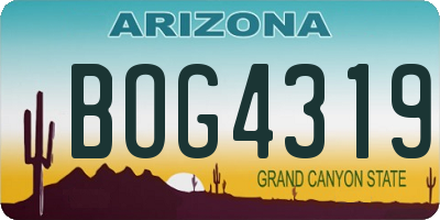 AZ license plate BOG4319
