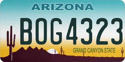 AZ license plate BOG4323