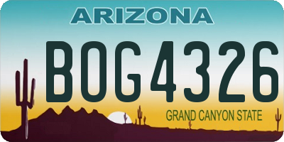 AZ license plate BOG4326