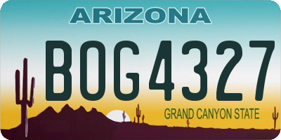 AZ license plate BOG4327