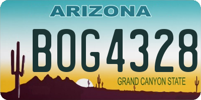 AZ license plate BOG4328