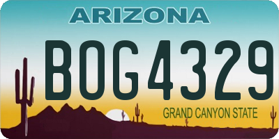 AZ license plate BOG4329