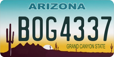 AZ license plate BOG4337