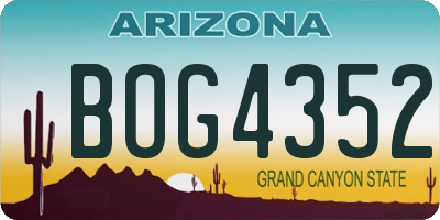 AZ license plate BOG4352