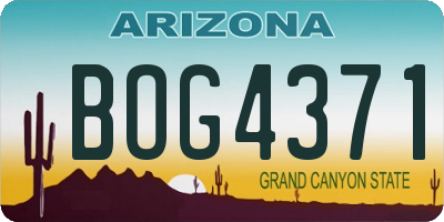 AZ license plate BOG4371