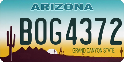 AZ license plate BOG4372