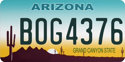 AZ license plate BOG4376
