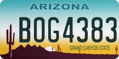 AZ license plate BOG4383
