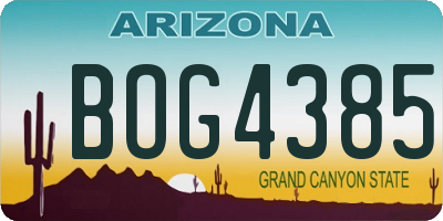 AZ license plate BOG4385