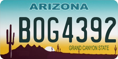 AZ license plate BOG4392