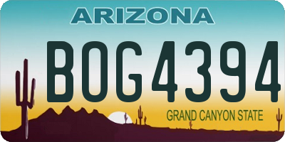 AZ license plate BOG4394