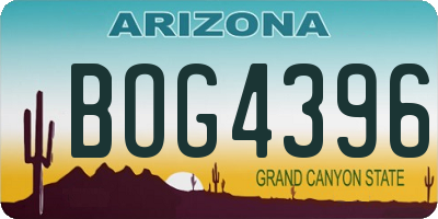 AZ license plate BOG4396