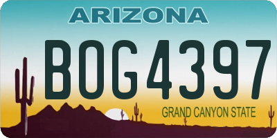 AZ license plate BOG4397