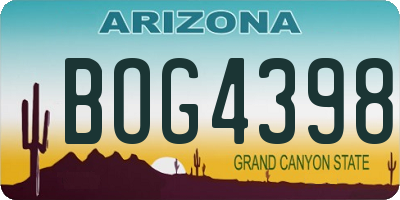 AZ license plate BOG4398