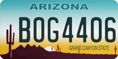 AZ license plate BOG4406