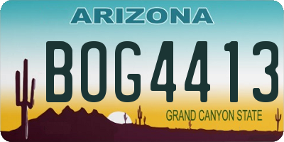 AZ license plate BOG4413