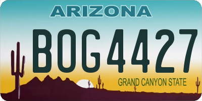 AZ license plate BOG4427