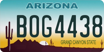 AZ license plate BOG4438