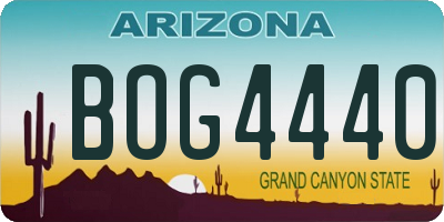 AZ license plate BOG4440