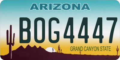 AZ license plate BOG4447