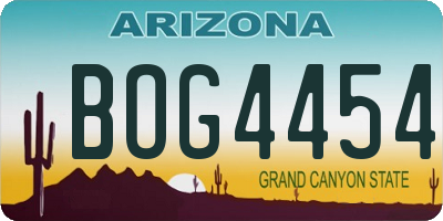 AZ license plate BOG4454