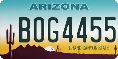 AZ license plate BOG4455