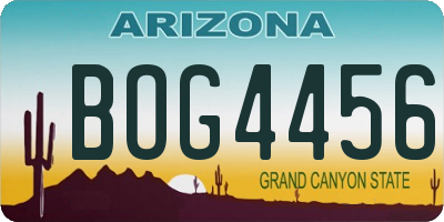 AZ license plate BOG4456