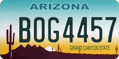 AZ license plate BOG4457