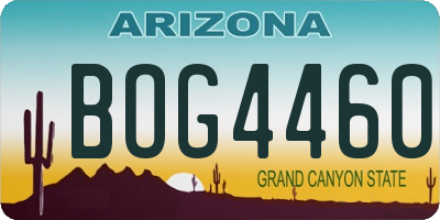 AZ license plate BOG4460
