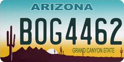 AZ license plate BOG4462