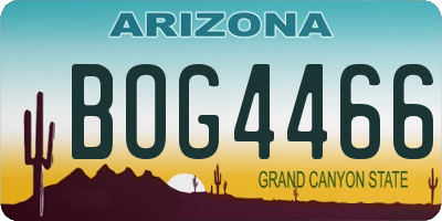 AZ license plate BOG4466