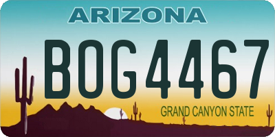 AZ license plate BOG4467