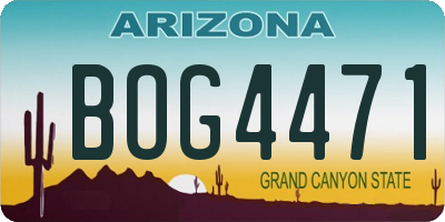 AZ license plate BOG4471