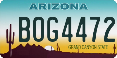 AZ license plate BOG4472