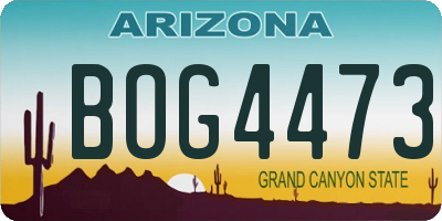 AZ license plate BOG4473