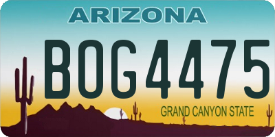 AZ license plate BOG4475