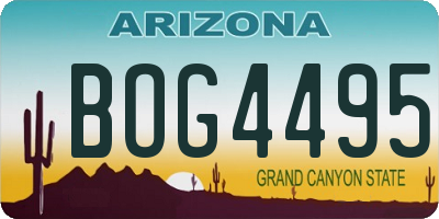 AZ license plate BOG4495