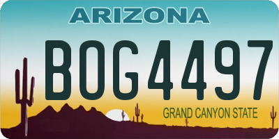 AZ license plate BOG4497