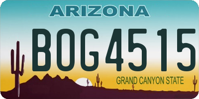 AZ license plate BOG4515