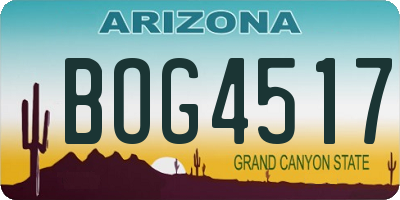 AZ license plate BOG4517