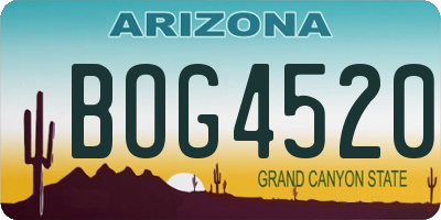 AZ license plate BOG4520