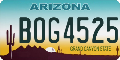 AZ license plate BOG4525