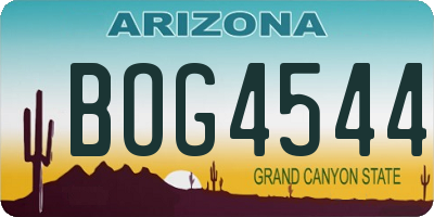 AZ license plate BOG4544