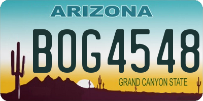 AZ license plate BOG4548