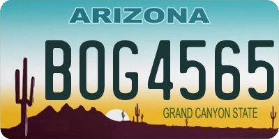 AZ license plate BOG4565