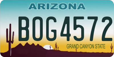 AZ license plate BOG4572