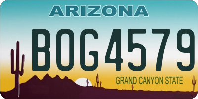 AZ license plate BOG4579