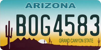 AZ license plate BOG4583