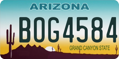 AZ license plate BOG4584