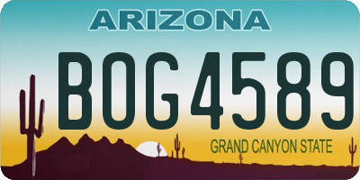AZ license plate BOG4589